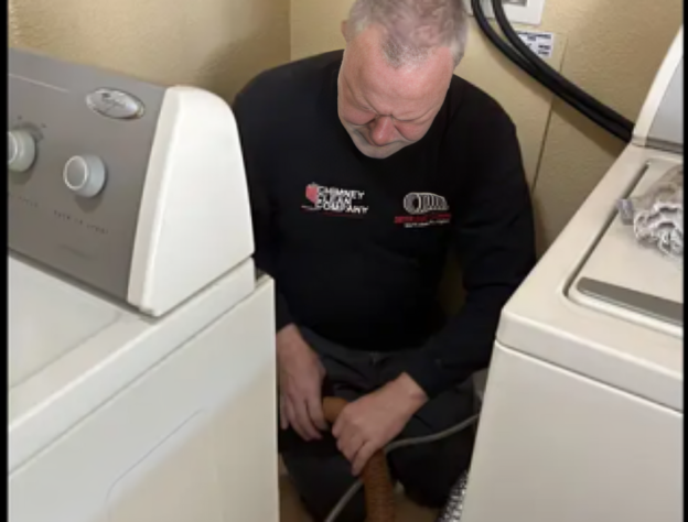 Professional dryer vent cleaning service in San Jose home by Dryer Duct Company technician performing dryer duct maintenance